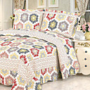Motif hexagonal 3pcs lavé ensemble de couette en coton