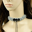 Elegant Gray Lace Necklace