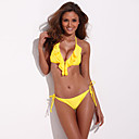 Perfezione e fiducia - RELLECIGA Giallo Full-Lined Triangolo Top Ruffle con luce imbottitura removibile