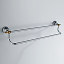 De style contemporain, fini chrome mural en alliage de zinc Porte-serviettes double