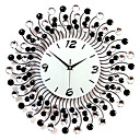 20" Modern Diamond-Studded Metal Wall Clock