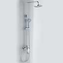 Contemporary Style Chrome Finish Shower Faucets with Diameter 20cm Shower Head + Hand Shower