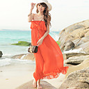 Women's Ruffles Beach Strapless Dress