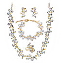 Gorgeous Cubic Zirconia Wedding Bridal Jewelry Set Including Necklace Bracelet Ring And Earrings