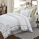 3PCS 400TC Ronne Flower Embroidery Cotton Sateen Twin/Queen/King Duvet Cover Set
