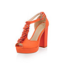 Fabulous Leatherette Chunky Heel Peep Toe With Flower Party / Evening Shoes (More Colors)