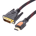 1.3v 24K gold plated HDMI to DVI-D Cable with Ferrite Cores support 1080P (1.5M)