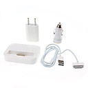 Multi 4in1 Micro Home Charger med Billader for iPhone 4/4S
