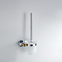 De style contemporain, fini chrome mural en alliage de zinc toilettes Porte-Brosse en rack