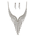 de haute qualité en alliage tchèque strass mariage bijoux de mariée plaqués ensemble, y compris le collier et boucles d'oreilles