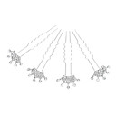 Aleación con horquillas de diamante de imitación de la Mujer, 4 piezas por lote