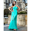 Shining Sheath/Column One Shoulder Floor-length Chiffon Evening Dresses