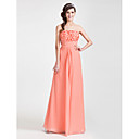 Sheath/Column Strapless Floor-length Chiffon Bridesmaid Dress