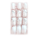 24PCS 3D Diamond Nail Art Tips Toepassing van Gum Luxe Bride White Glitter