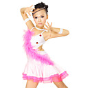 Performance Dancewear Spandex and Satin with Ostrich Hair and Tulle Latin Dance Dress For Children More Colors