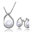 Cuprum Chic Avec Zircon / Set Bijoux en perles des femmes y compris le collier, boucles d'oreilles