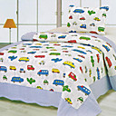 3PCS Car Plane Pattern Cotton Queen Size Quilt Set