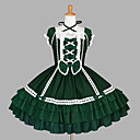 Short Sleeve Knee-length Dark Green Cotton Classic Lolita Dress