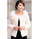 Long Sleeve Fox Fur Collar Rabbit Fur Casual/Party Jacket (More Colors)