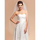 Three-tier Fingertip Wedding Veils With Beaded Edge