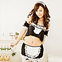Nero-bianco Lace Stile Grembiuli Lingerie Set con calze