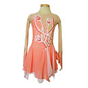 Dumb Light Spandex Elasticated Ｎet Hand-painted Flowers Figure Skating Clothing