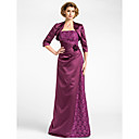 Sheath/Column Strapless Floor-length Lace And Satin Mother of the Bride Dress With A Wrap