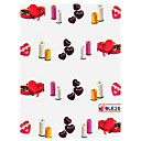 3PCS eau impression par transfert Autocollants pour Ongles NO.8 (couleurs assorties)