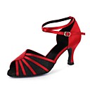 Customized Women's Satin Ankle Strap With Buckle Latin / Ballroom Performance Dance Shoes