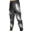 Ripped Black and Silver Shiny Metallic Pants