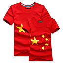 Rojo chino Five Amante modelo de estrellas de 100% algodón camisa (hombres)