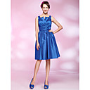 A-line Knee-length Taffeta Cocktail Dress With Notched Neckline