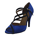 Customized Women's Satin Upper Latin / Ballroom Dance Shoes With Buckle