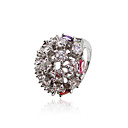 Superbe bague plaqué platine zircone cubique