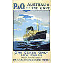 gedruckte art p. & O. australien über das Cape von Weinleseplakat