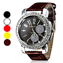 Frauen PU-Analog-Quarz-Armbanduhr (farbig sortiert)