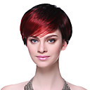 Sin tapón sintético de alta calidad color mixto recta corta pelucas de pelo