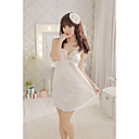 Donna sexy camicia bianca di seta artificiale (Fit SL)