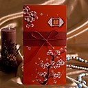 cerise invitation de mariage de fleur avec archet rouge (jeu de 50)