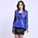 Long Sleeve Standing Collar Sheepskin Casual/Party Jacket