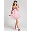 robe de bal sweetheart court / mini organza et la robe de cocktail à paillettes
