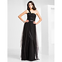 vaina / columna un hombro palabra de longitud tul vestido de noche