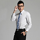 Men 's Shirt Collar Mature Men Work Light Gray Long Shirts