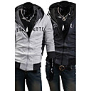 Men's Letter Pattern Scrub Hoodie Coat