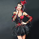 Sexy Noir et Rouge Dentelle Polyester Costume Princesse gothique (4 pièces)