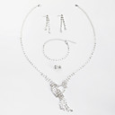 Gorgeous Alloy With Rhinestone Women's Jewelry Set Including Necklace,Earrings,Bracelets,Rings