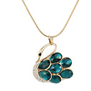 Women's Graceful Gemstones Swan Diamond Necklace