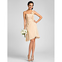 A-line One Shoulder Knee-length Chiffon Bridesmaid Dress