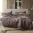 4pcs fiona stripe jersey de algodão edredom malha cobertura definida com lençol