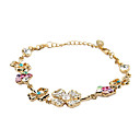 Or 18 carats brillant plaqué avec les bracelets de mode de femmes de Rhinestone